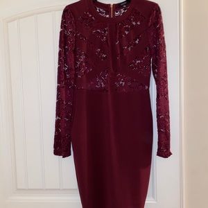 Burgundy Peek Dress